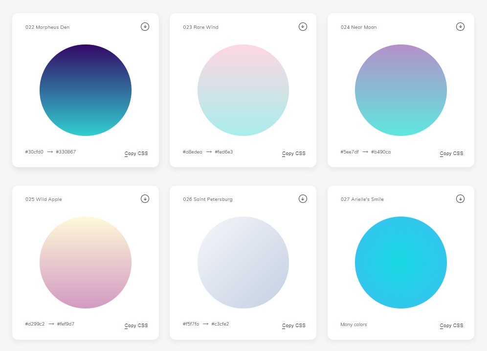 質感漸層配色設計參考網 – WebGradients